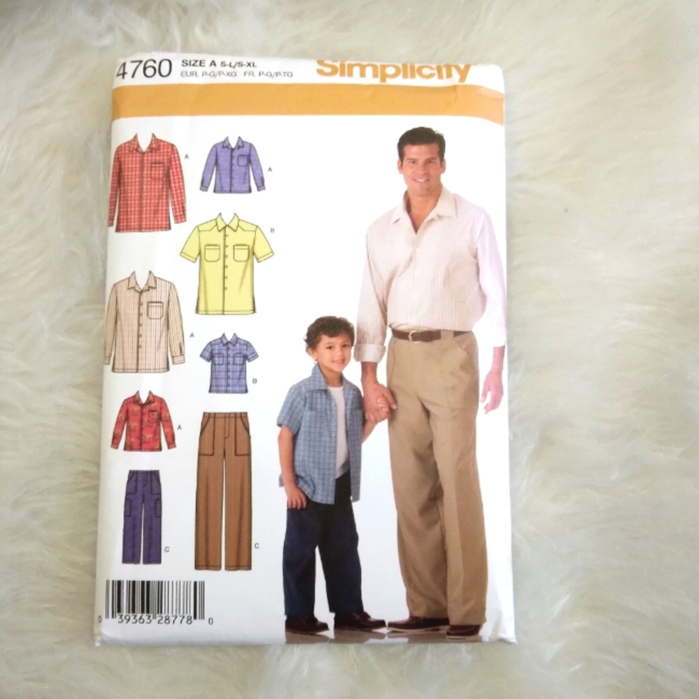 SIMPLICITY 4760 Boys' & Mens' Panrs And Shirts